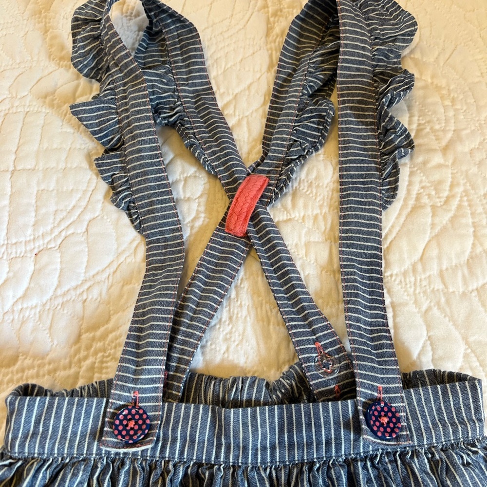 Matilda Jane Black and White Striped Overalls - Picture 8 of 9